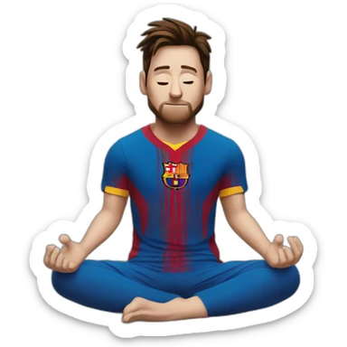 messi meditando sticker