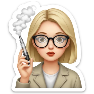 Girl with glasses vaping sticker