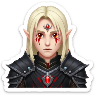 Blood elf deathKight glowing red eyes all clocked in darkness male sticker