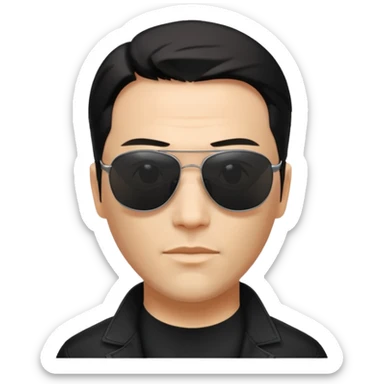 neo on sunglasses from matrix movie sticker