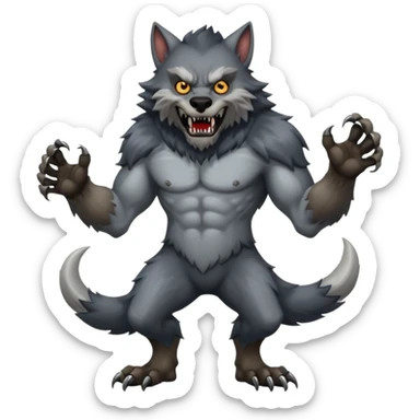 Werewolf mixed with a monster  full body sticker
