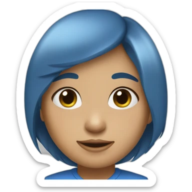 Tenderly girl in blue sticker