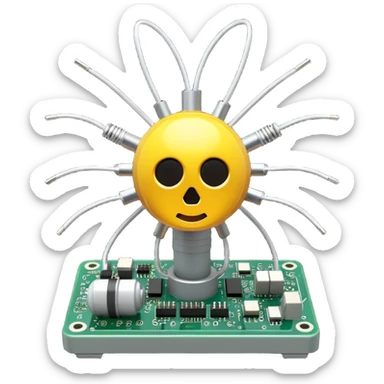 science, chemicals, electronics, electric wires, light bulb, LED, resistors, circuit board, ic, physics,  nuclear model sticker