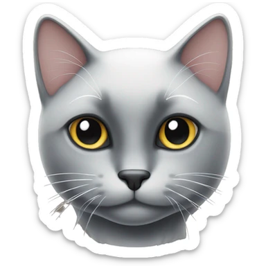 black cat with white spots  sticker