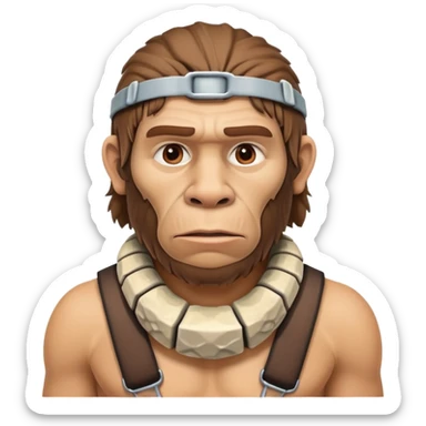 Neanderthal with a neck brace sticker