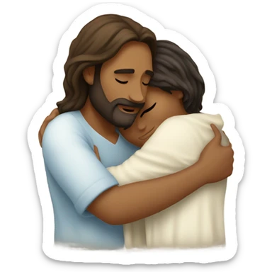 Jesus hugging Khalyn sticker