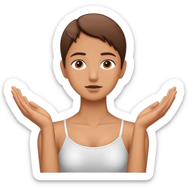 Emoji cupping neck with hands sticker