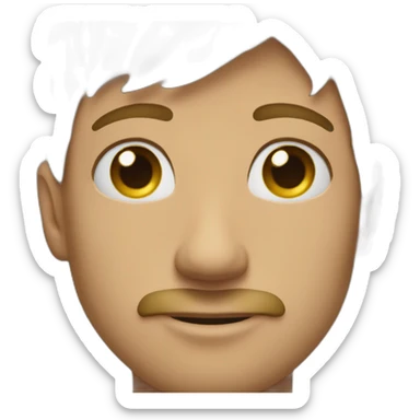 A young Man with stubble and a cloud in front of his face sticker