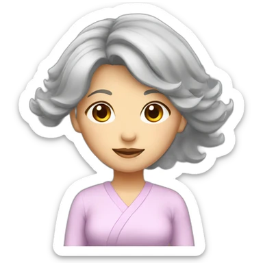 Chinese lady grey hair yoga stand post sticker