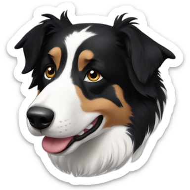 black-and-white-smoothe-coat-border-collie sticker