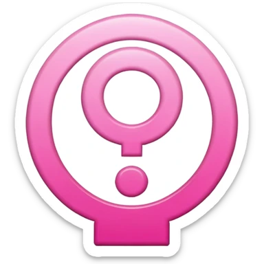female gender symbol with pink gradient classic emoji style sticker