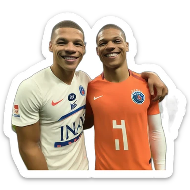 Mbappé prend une photo avec inoxtag sticker