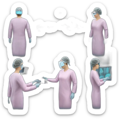 Surgeon-performing-Breast-surgery-with-virtual-reality-display sticker