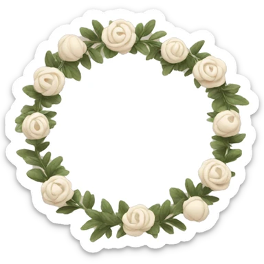 Beige and white garland  sticker