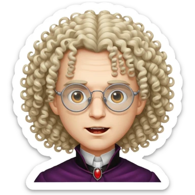 curly vampire with optical sticker