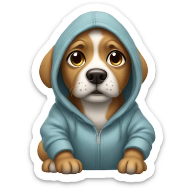 Lap-dog wearing hoodie  sticker