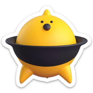 create a 3d image using a combination of black and yellow colors sticker