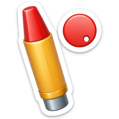 red pushpin with sharp metal tip sticker