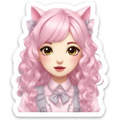 Pastel Kawaii Cute Beautiful Elegant Pretty Anime Punk Lolita Catgirl sticker
