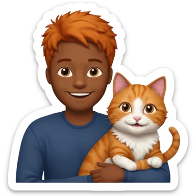 black guy with orange cat sticker