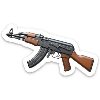 Ak 47 gun emoji in realestic and tilt it with some angle look more realestic like real gun sticker