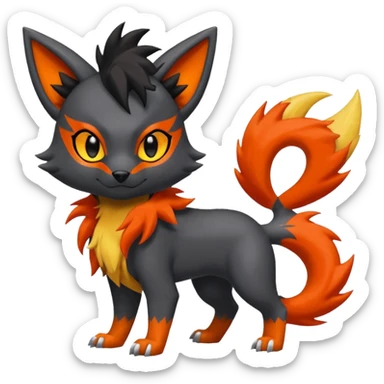 
Houndour-Torracat-Zorua-
Salandit-Fennekin-Fakémon-Digimon-fusion (full body) sticker