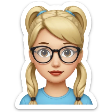 Ponytail Girl with Glasses sticker