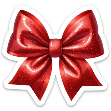 red glitter bow sticker