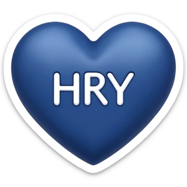 Dark blue heart with the words Hi Ry in the middle  sticker