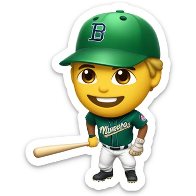 jugador de beisbol de equipo mineros, ponle una M en la cachucha sticker