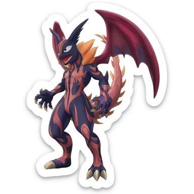 Meloetta-Venom-Zekrom-fusion, full body, tribal markings  sticker