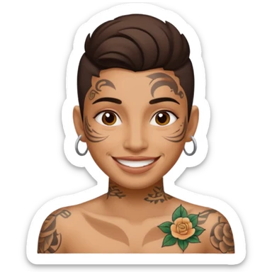 Con pasa montañas y tatuajes en la cara sticker