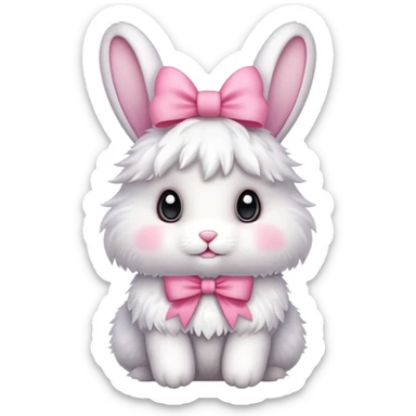 cute bunny with a bow sticker