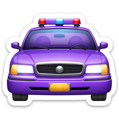 glitter purple police car light sticker