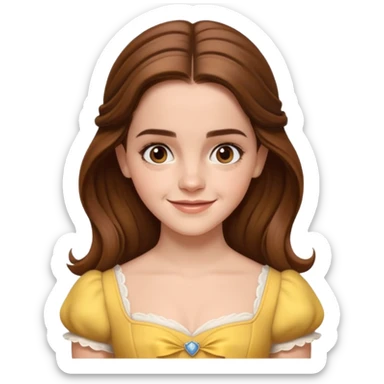emma watson long hair as belle Cinematic Realistic sticker