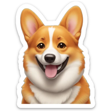 orange corgi smile sticker
