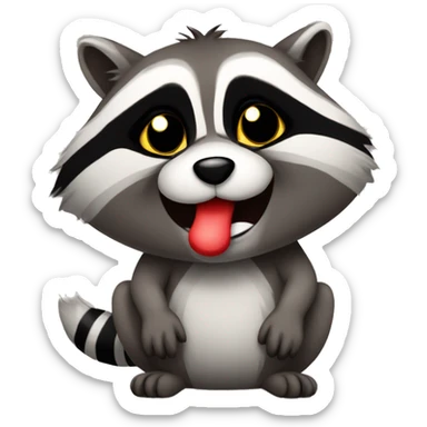 Racoon whit send a kiss  sticker