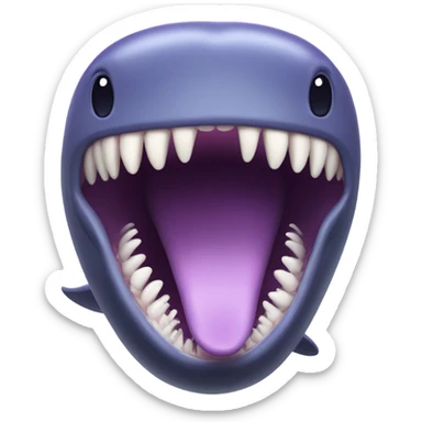 purple sperm whale with open mouth sticker
