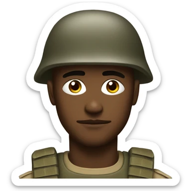 Thousand yard stare soldier  sticker