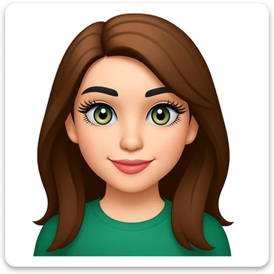 Make the eyebrows black, add a little light makeup, make the eyelashes long and thick, and add more shades to the green eye color (keep the OPhome emoji style) sticker