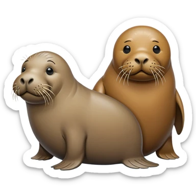 Walrus with a seal sticker
