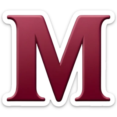Letter M in maroon color sticker