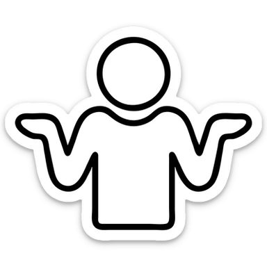 outlined style shrugging person sticker