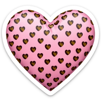 Leopard pink heart  sticker