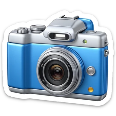 Transform this into a stylized 3D emoji-style icon of a retro [Olympus Stylus 300 Digital] sticker