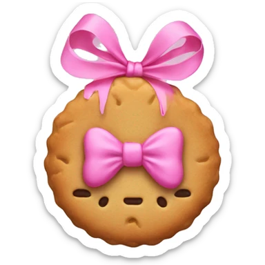 biscuit with a pink bow sticker