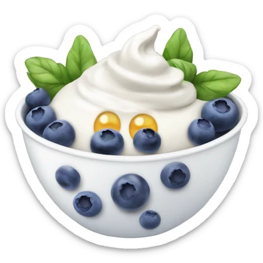 Yogurt bowl with blueberries sticker