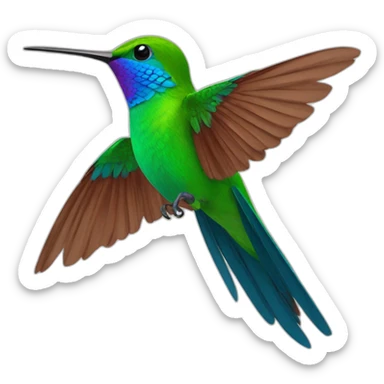 Colibrí de colores volando sticker