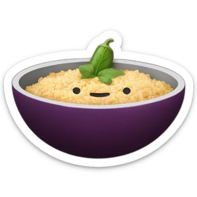 Aubergine Indian Food Bowl sticker