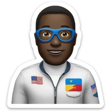 rocketman from democratic republic of congo sticker